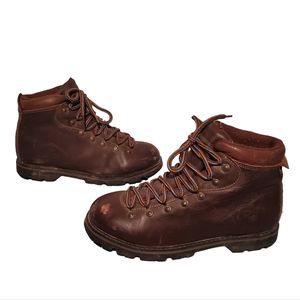 Vintage Najee L.L. Cool J Brown Leather Lace-Up Combat Boots Women's Size 8